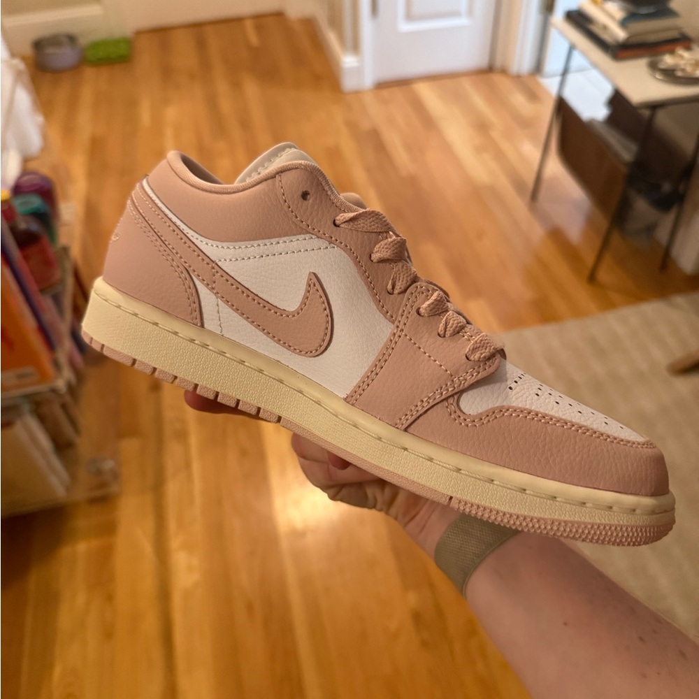 Jordan Women's Pink and White Sneakers - Picture 5 of 7